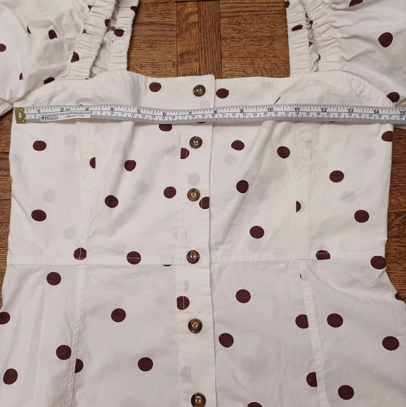 Ganni Polka Dot Print Square Neckline Blouse - Picture 10 of 11